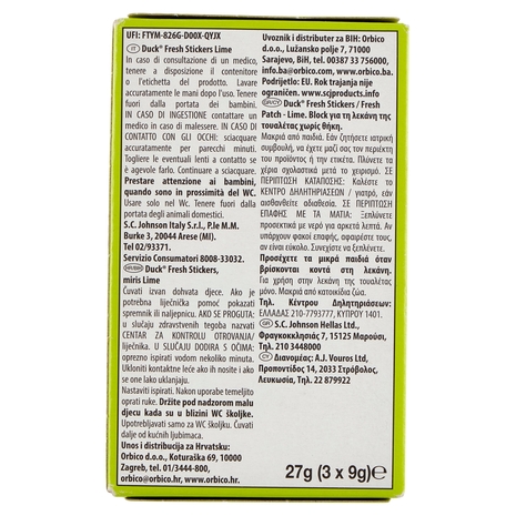 Duck Fresh Stickers Lime, 3 pz